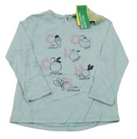 Nové - světlemodré triko s ovocem a zeleninou Benetton