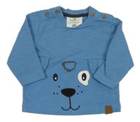 Modrá melírovaná mikina s pejskem Topomini