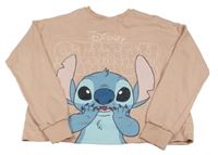 Pudrová crop mikina se Stitchem Disney