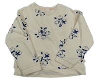 Smetanová mikina s větvičkami jívy OBaïBi