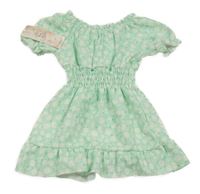 Nové - světlezelené kytičkované šaty 