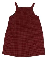 Červeno-černé kostkované cargo šaty Next