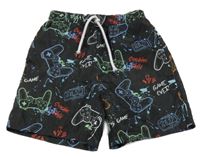 Černé plážové kraťasy s ovladači