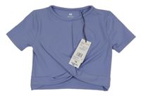 Nové - fialovomodré sportovní crop tričko s překřížením F&F