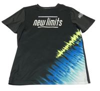 Černo-batikované sportovní tričko s logem new limits