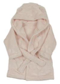 Světlerůžový plyšový župan s králíčkem a kapucí s oušky little nutmeg