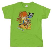 Zelené tričko s pirátem 