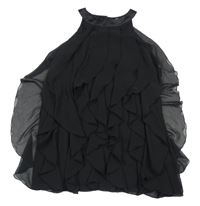 Černé vrstvené šifonové šaty H&M