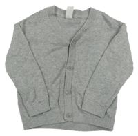 Šedý melírovaný propínací svetr H&M