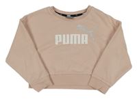 Pudrová crop mikina s logem PUMA