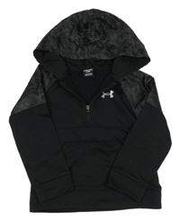 Černo-army thermo mikina s logem a kapsou a kapucí UNDER ARMOUR