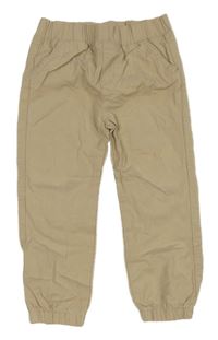 Béžové cuff plátěné kalhoty LC WaiKIKI