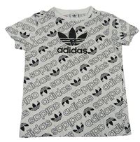 Bílé tričko s logem Adidas 