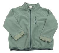 Khaki fleecová propínací mikina H&M