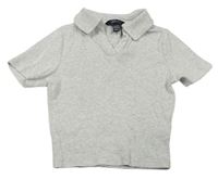 Světlešedé melírované žebrované crop polo tričko zn. New Look