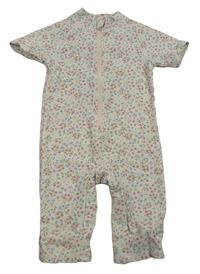 Bílý květovaný UV overal Mothercare