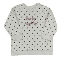 Bílá puntíkatá mikina s nápisem H&M