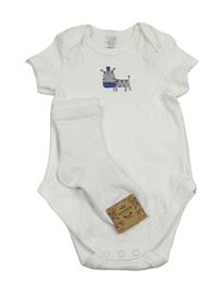 2set - Bílé body se zebrou + bílé ponožky