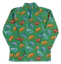 Zelená fleecová funkční mikina s kostrami dinosaurů Mountain Warehouse