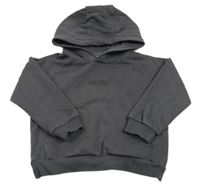 Antracitová mikina s nápisem a kapucí zn. F&F