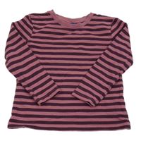 Starorůžovo-vínové pruhované mikinotriko Lupilu