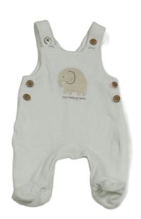 Bílé sametové dupačky se slonem George