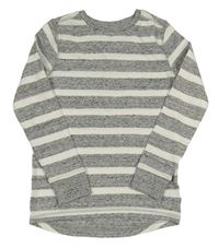 Šedo-bílé pruhované triko Next