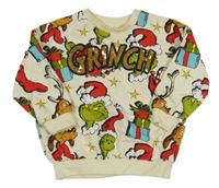 Krémová mikina s Grinchem a nápisem z flitrů