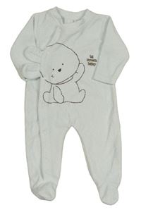 Světlemodrý sametový overal s králíkem