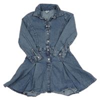 Modré riflové košilové šaty River Island