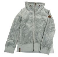 Šedá chlupatá propínací mikina s límcem Yigga