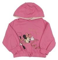 Tmavorůžová mikina s Minnie a kapucí Disney