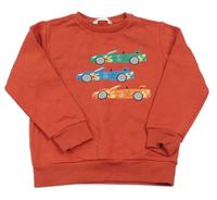 Červená mikina s auty M&S