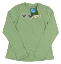 Nové - Zelené triko se vzorovanými srdíčky s flitry Regatta