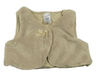 Písková kožešinová podšitá vesta s mašlí Carter's