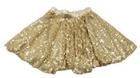 Béžovo-zlatá flitrová sukně