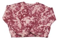 Růžovo-vínová batikovaná crop mikina Primark