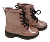 Růžové třpytivé kotníkové boty Dunnes vel. 25