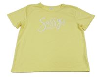 Žluté tričko s nápisem Shein