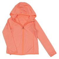 Neonově oranžová melírovaná sportovní propínací mikina s kapucí Dunnes