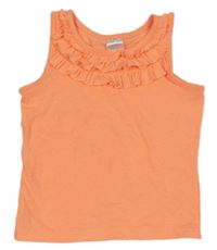 Neonově oranžový top s volánky C&A