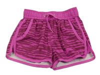 Fuchsiovo-vínov vzorované šusťákové kraťasy H&M