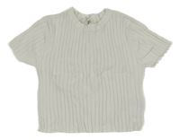 Bílé žebrované pletené crop tričko H&M
