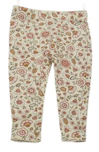 Béžové květované teplé legíny C&A