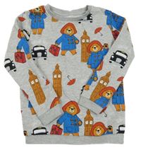 Šedá melírovaná mikina s Paddingtonem Tu