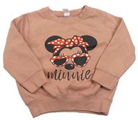 Starorůžová mikina s Minnie 