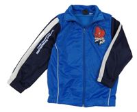 Modro-tmavomodrá sportovní propínací mikina se Spidermanem 