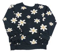 Tmavomodrá květovaná mikina F&F