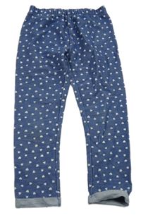 Tmavomodré vzorované legíny se srdíčky Topolino