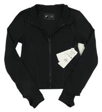 Nové - černá propínací sportovní crop mikina Primark